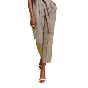 NWOT Amanda Uprichard Tessie plaid fall pants tie waist retail $210  sm 4 6